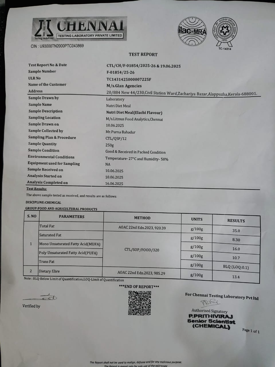 NutriDietNutrition Report